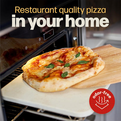 HANS GRILL PIZZA STONE | Rectangular Pizza Stone For Oven Baking & BBQ Grilling
