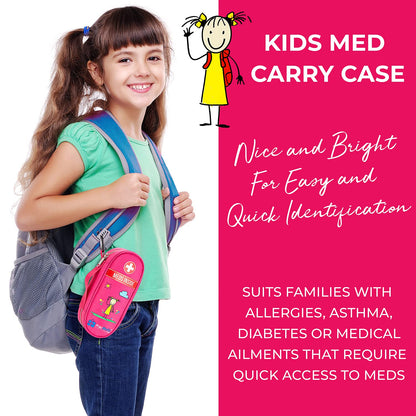 PracMedic Bags Epipen Case - Epi pens Carrying Case- Medical Case for Kids - Insulated to hold Inhaler, Epi Pen, Auvi Q, Epinephrine, Allergies Medication - Medicine Bag for Traveling (Blue)