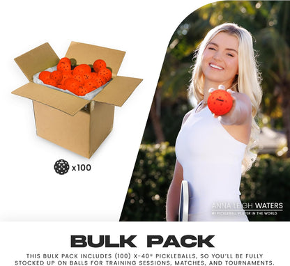 Franklin Sports Outdoor-Pickleballs – X-40 Pickleballbälle – von USA Pickleball (USAPA) zugelassen – offizieller US Open Ball – 3er-, 12er- und 100er-Bulk-Packs Pickleballs