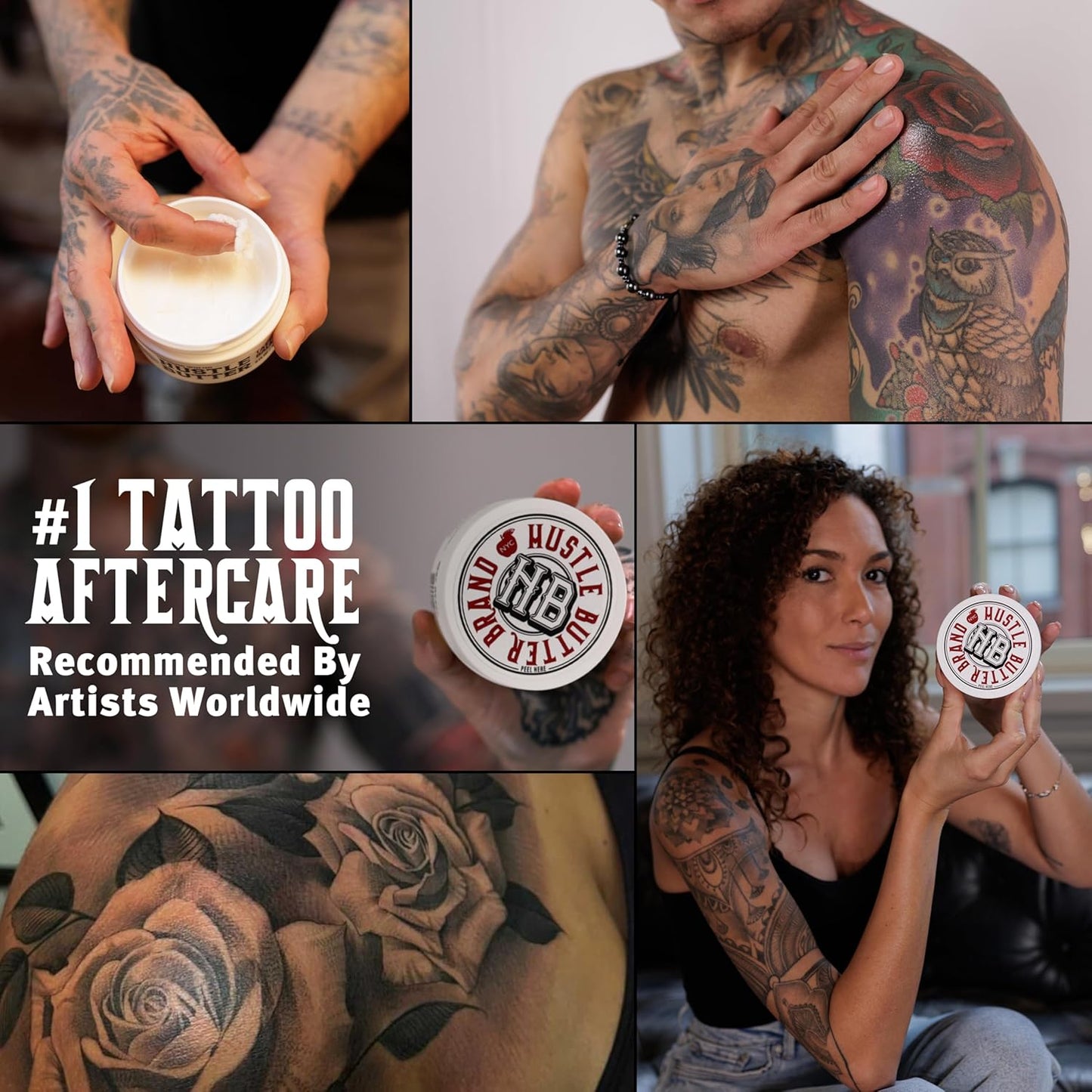 Hustle Butter Tattoo Aftercare 142g Tattoo Balsam, heilt + schützt neue Tätowierungen und verjüngt ältere Tätowierungen – 100% vegane Tattoo Creme ohne Petroleum