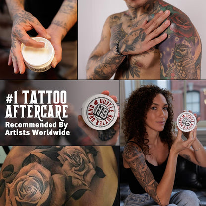Hustle Butter Tattoo Aftercare 142g Tattoo Balsam, heilt + schützt neue Tätowierungen und verjüngt ältere Tätowierungen – 100% vegane Tattoo Creme ohne Petroleum