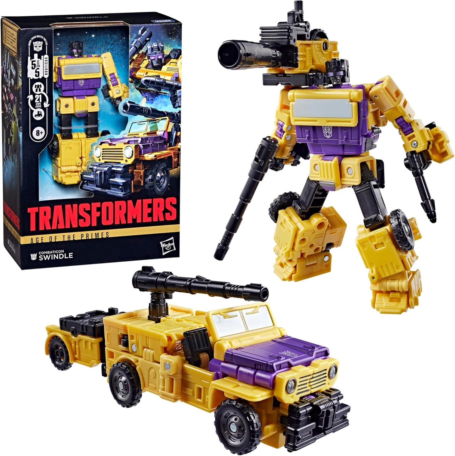 Transformers Age of the Primes Combaticon Swindle, Voyager Class 6.5-Inch Converting Action Figure, Robot Toys for Ages 8+