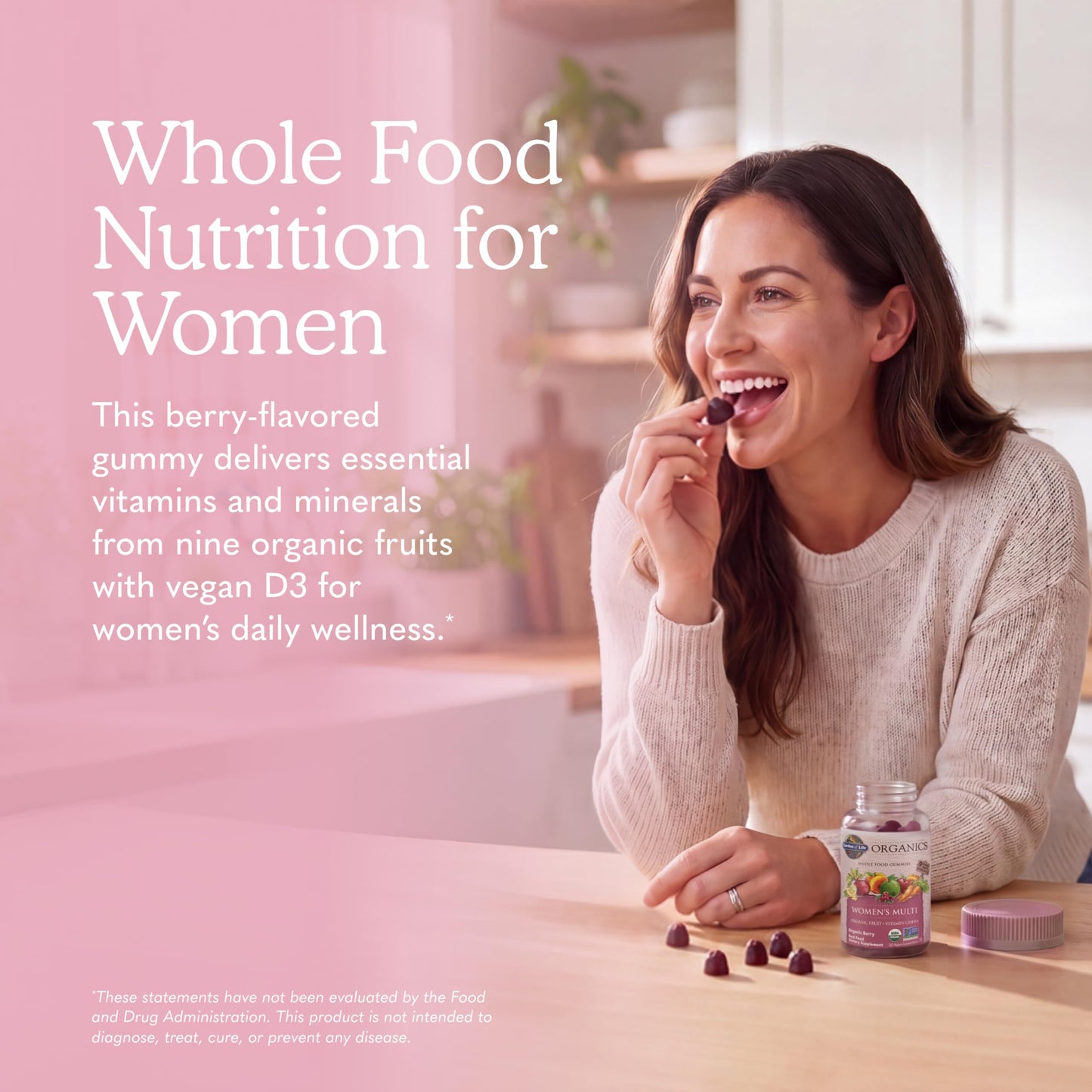 Garden of Life Organics Women's Gummy Vitamins - Berry - Certified Organic, Non-GMO, Vegan, Kosher Complete Multi - Methyl B12, C & D3 - Gluten, Soy & Dairy Free, 120 Real Fruit Gummies (Pack of 6)