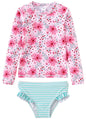 UMELOK Toddler and Little Girls Rash Guard Sets with Bikini Bottoms Swimwear