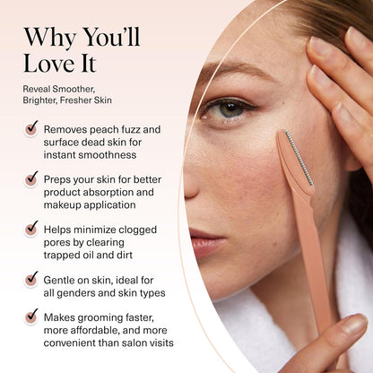 Kitsch Dermaplaning-Rasierer für Damen & Herren – Gesichtsrasierer, Augenbrauenrasierer & Gesichtshaarentferner – Peeling-Gesichtsrasierer & Hautpflege-Tool für glattere Haut – Terracotta, 12 Stück
