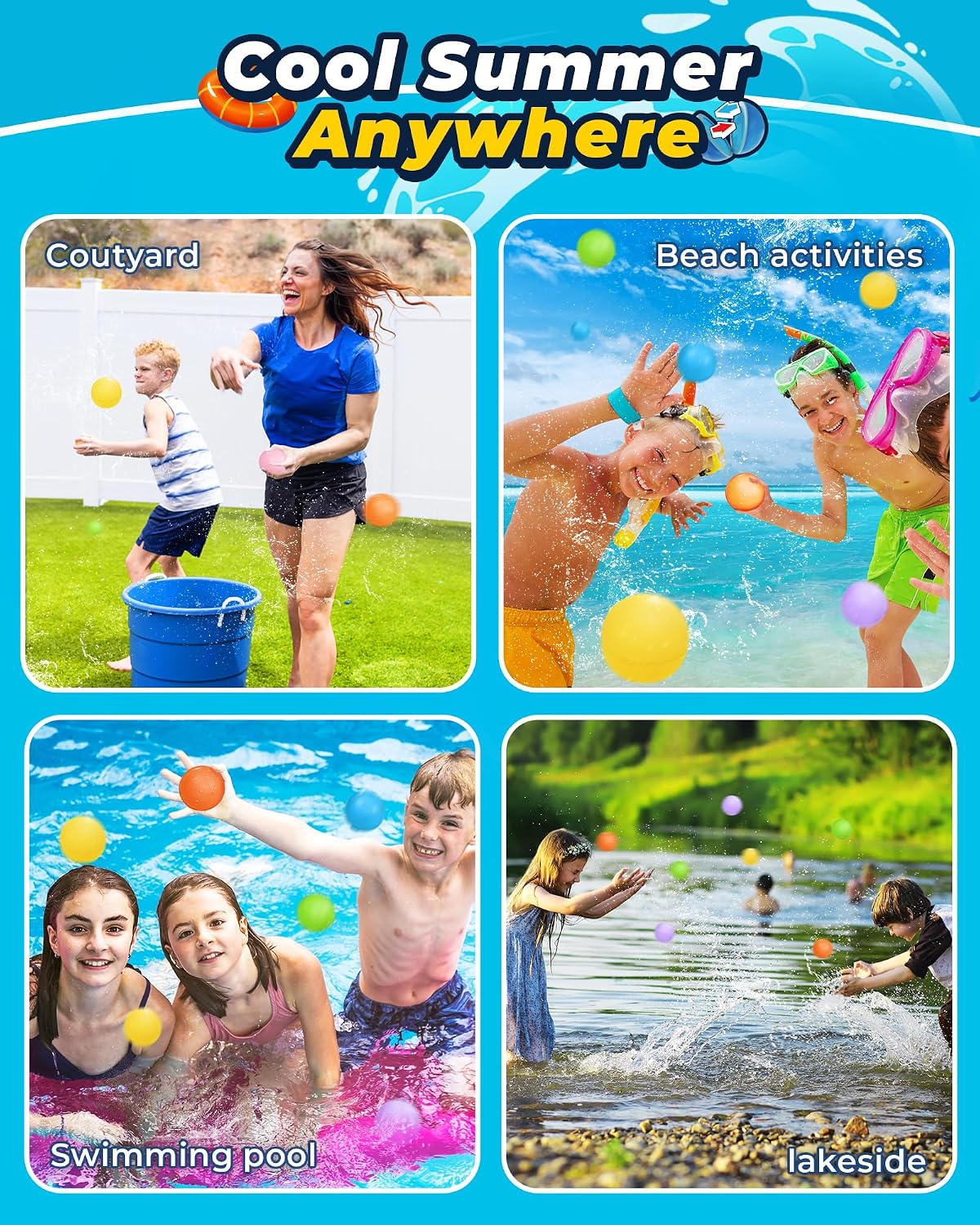 12PCS Reusable Water Balloons for Endless Summer Fun