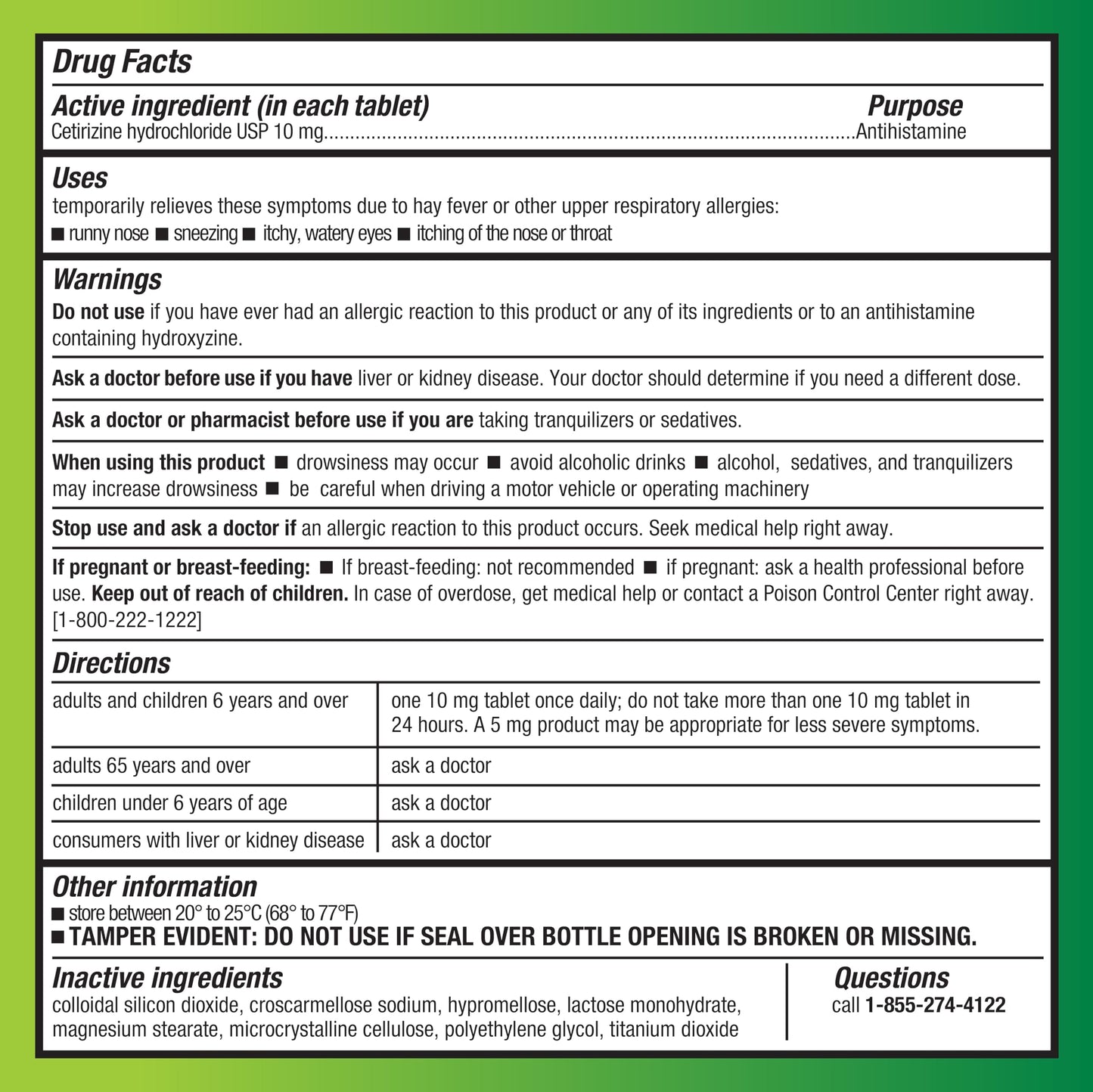 Amazon Basic Care All Day Allergy,Cetirizine Hydrochloride Tablets,10 mg,24-Hour Relief for Sneezing,Runny Nose,Itchy Eyes&Throat,Indoor&Outdoor Allergy Relief,30 Count (Packaging may vary)(Pack of 2)
