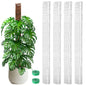 EOX 4 Pcs 24 Inch Plastic Moss Pole for Monstera, Large D Shaped Poles for Climbing Plants Work with Sphagnum Moss, 90 Inch Plant Stake Set of 4, Garden Ties