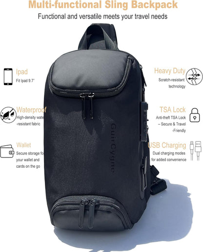 Geburtstagsgeschenke für Männer - Sling Bag für Herren, Sling Rucksack für Vater Freund, Umhängetasche für Ihn