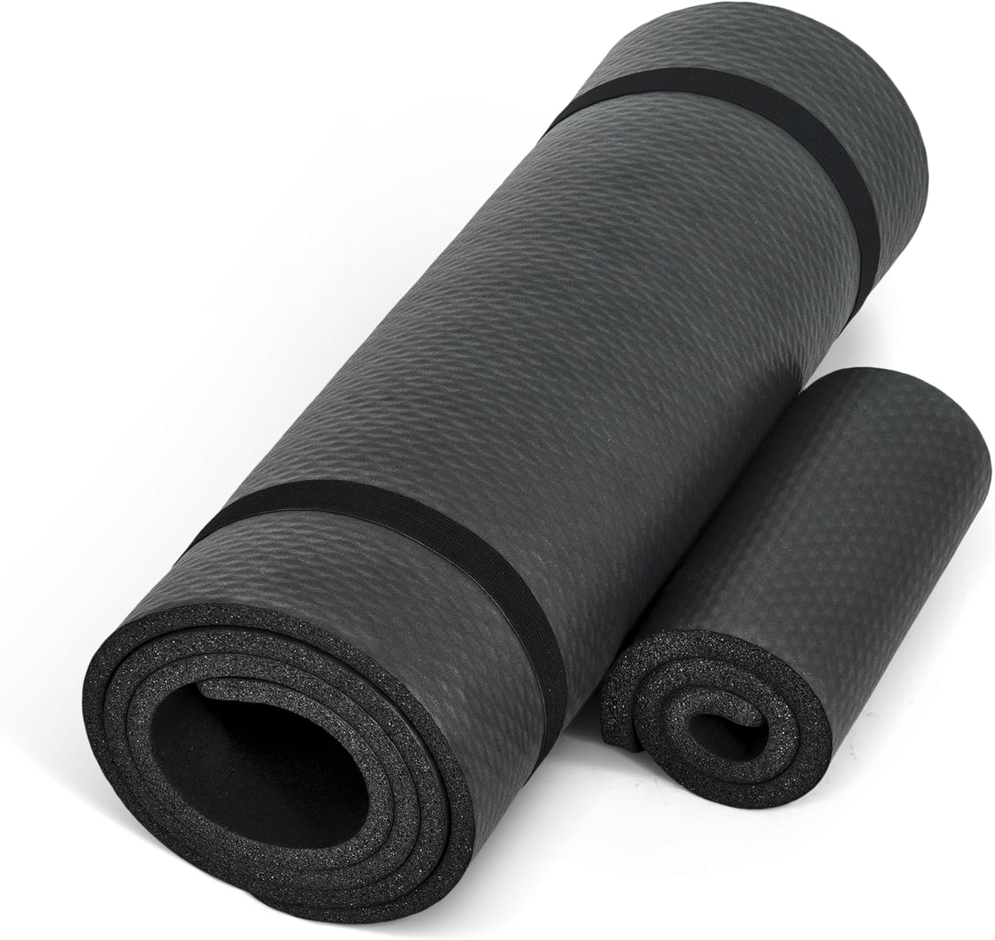 BlackYoga Mat w/Knee Pad