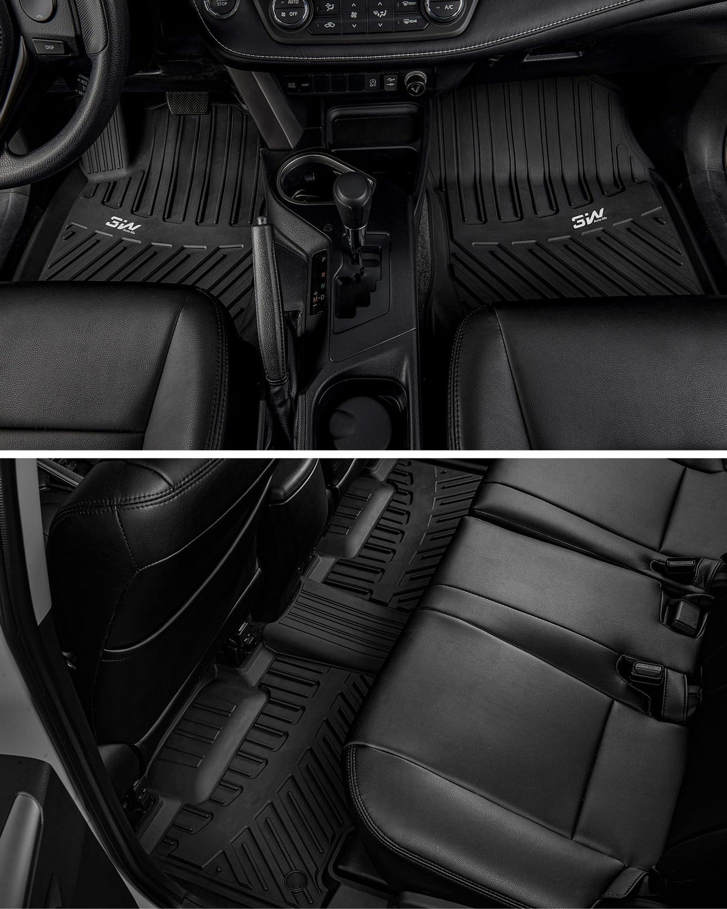 3W Floor Mats for Toyota Tacoma 2024 2025 2026 Double Cab Auto Tran(Not Fit Hybrid & XtraCab), TPE All Weather Custom Fit Floor Liner for Tacoma TRD/SR/SR5/limited Car Liners.