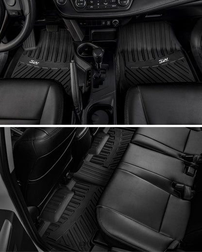 3W Floor Mats for Toyota Tacoma 2024 2025 2026 Double Cab Auto Tran(Not Fit Hybrid & XtraCab), TPE All Weather Custom Fit Floor Liner for Tacoma TRD/SR/SR5/limited Car Liners.
