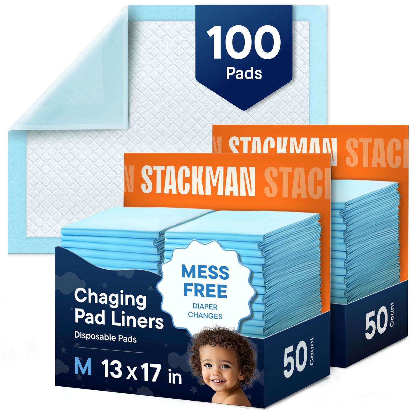 Chucks Pads Disposable [100-Pack] Adult Incontinence Underpads 23"x36" Large Super Absorbent Protective Bed Pads, Leak-Proof Pads – Pee Pads for Kids, Adults and Pets – Dog & Puppy Training Pads