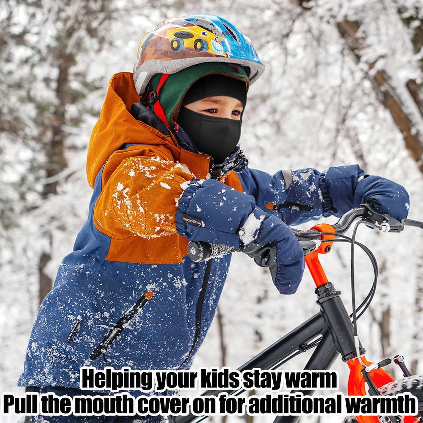 Kinder Sturmhaube Skimaske Kinder Schal Kinder Fleece Nackenwärmer Kälteschutz Gesichtsmaske für Jungen Mädchen Schwarz