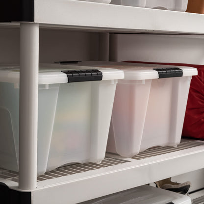 IRIS USA 6-Pack Clip Box with Latching Lids, 18 Quart Craft Storage Bins, Art & Writing Supply Containers for Home, Office & Classroom Organization