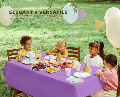 Utopia Kitchen Einweg-Tischdecke aus Kunststoff (12er Pack – 137x274 cm) Weiß Rechteckige Tischdecke Wasserdicht Schmutzabweisend Party-Tischdecke