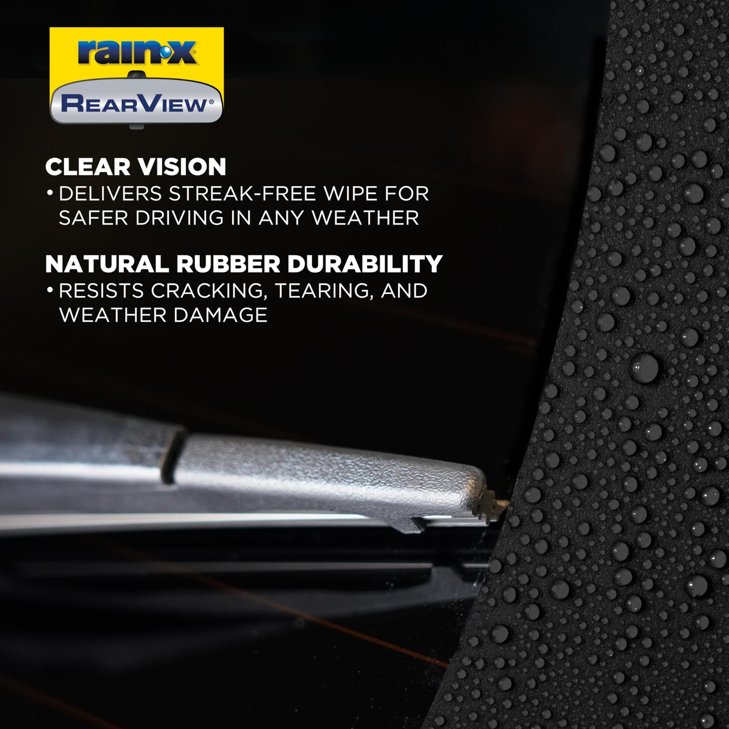 Rain-X 850212 RearView Wiper Blade 12", OEM Replacement Rear Windshield Wiper, Interchangeable Adapter for Easy Installation, All-Weather & All-Season Performance, Composite