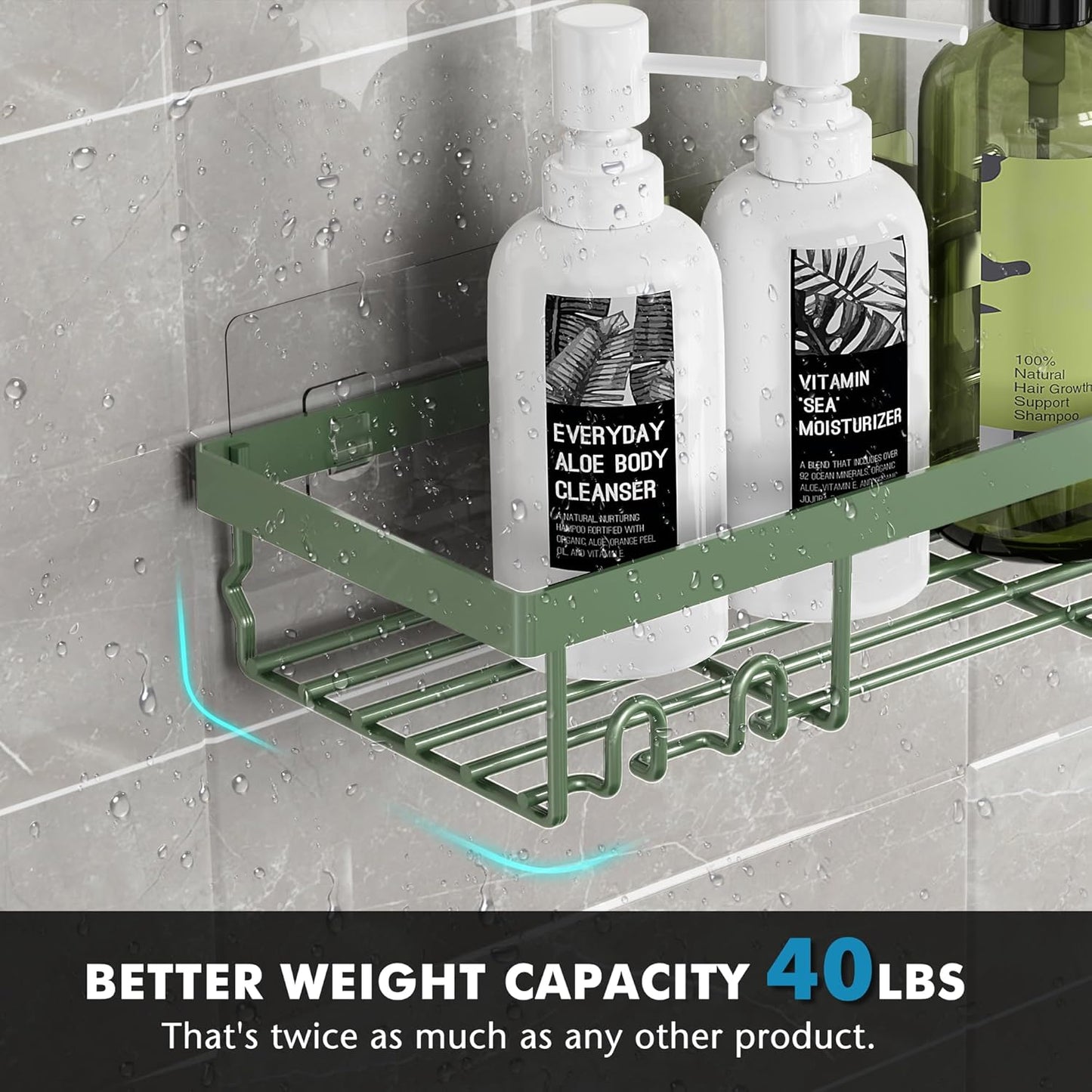 Moforoco Shower Caddy Shelf Organizer Rack, Self Adhesive Black Bathroom Shelves Basket, Home Farmhouse Wall Shower Inside Organization and Storage Decor Rv Accessories, First Apartment Essentials