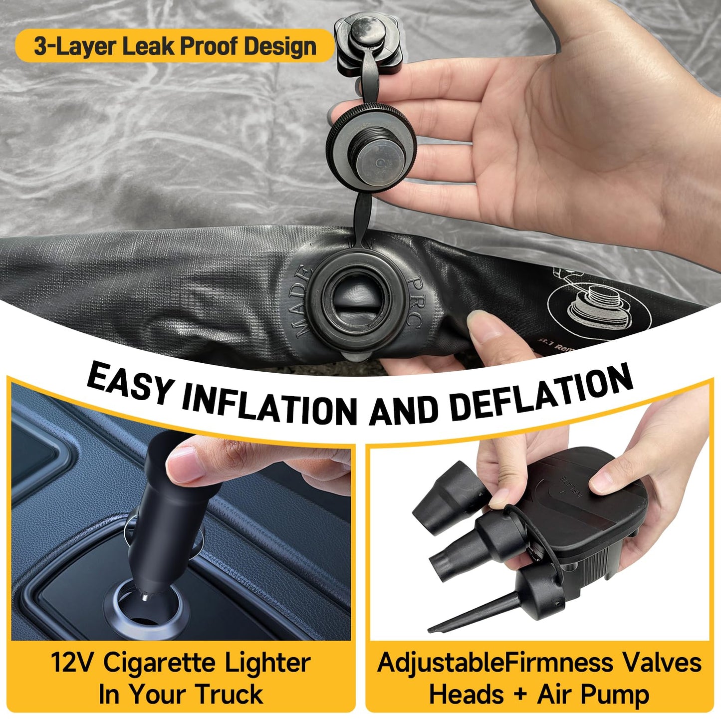 Umbrauto Car Air Mattress Backseat| Inflatable Truck Back Seat Camping Airbed for SUV Rear Seat, Blow Up Sleeping Travel Bed for Van Trunk with Pump & Pillows