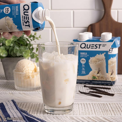 Quest Nutrition Vanilla Protein Shake, High protein, Low Carb, Gluten Free, Keto Friendly, 12Count