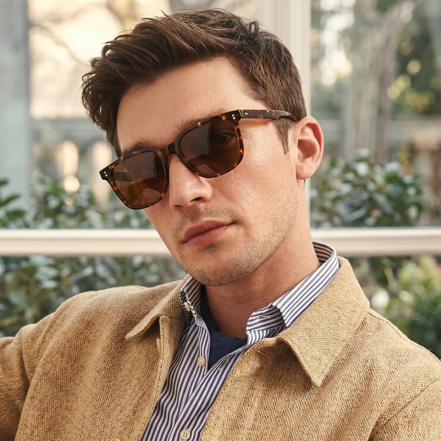 CARFIA Square Polarized Sunglasses for Men