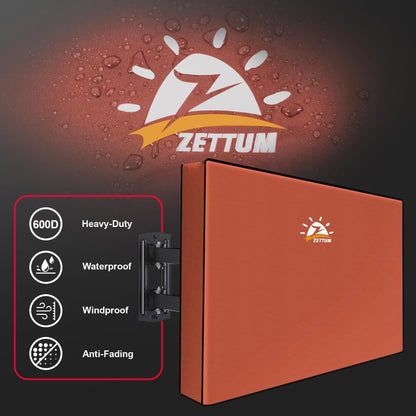 Zettum Outdoor TV Cover 58 Inch - 600D TV Cover Weatherproof & Waterproof for 55 to 58 Inch Outdoor TV, Heavy Duty TV Enclosure Protector for Outside Flat Screen TV (Size: 55"L x 6"D x 36"H)