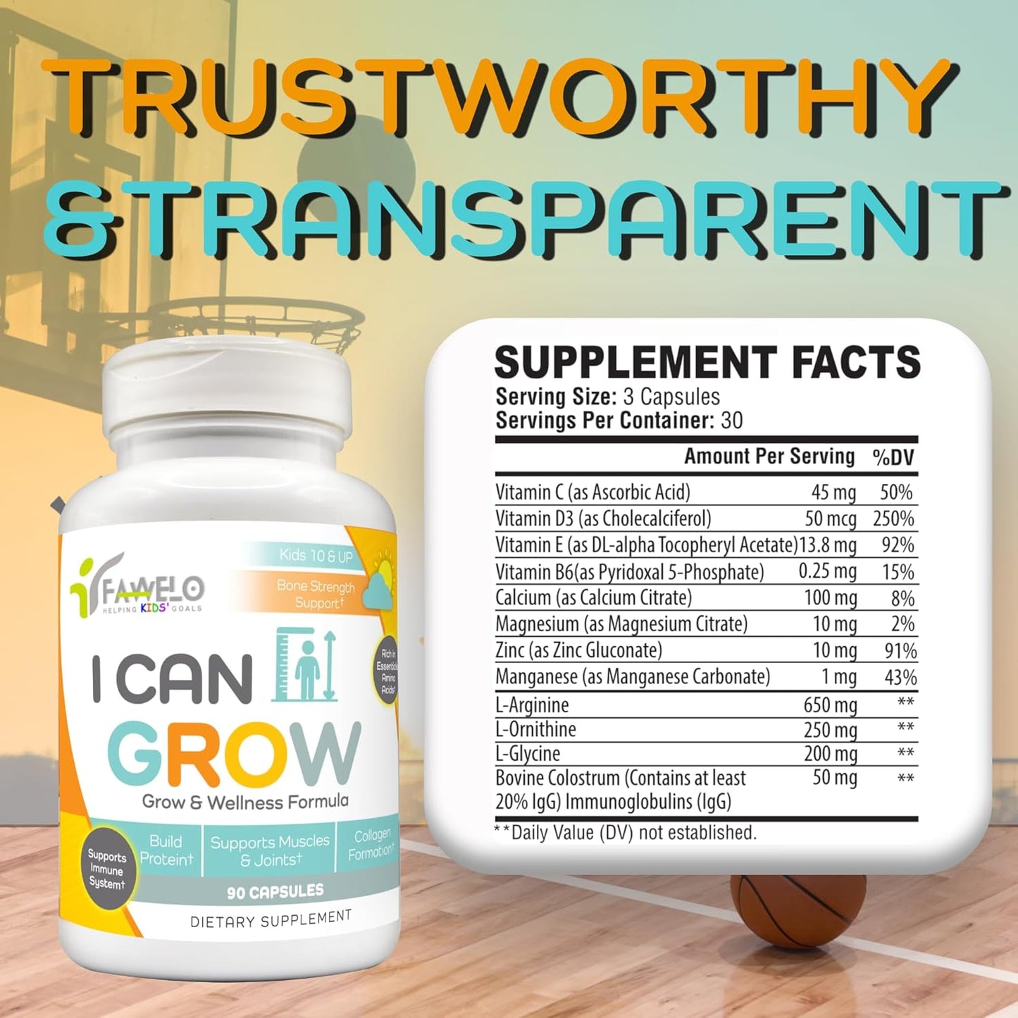 I Can Grow 6-Month Supply Bundle – 6x Day-Time + 6x Night-Time Growth Supplements for Kids 10+ & Teens | L-Arginine, Colostrum, Magnesium | Daily Height Support + Sleep Aid for Natural Growth | 12-Pac
