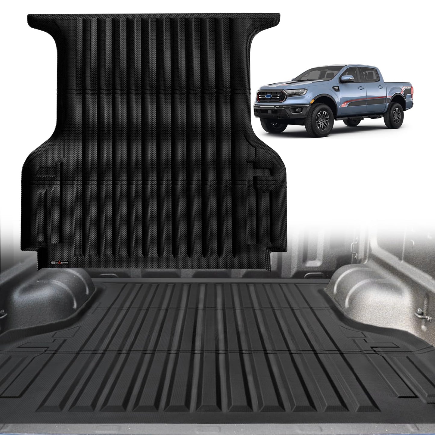 TripleAliners Truck Mat Compatible with 2019-2026 Chevy Silverado 1500 / GMC Sierra 1500 6.6FT Accessories, Truck Bed Mat Heavy Duty Custom Fit All Weather Protection TPE Pickup Liner, Standard Bed