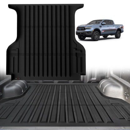 TripleAliners Truck Mat Compatible with 2019-2026 Chevy Silverado 1500 / GMC Sierra 1500 6.6FT Accessories, Truck Bed Mat Heavy Duty Custom Fit All Weather Protection TPE Pickup Liner, Standard Bed