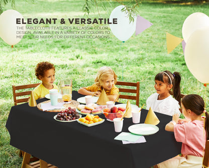 Utopia Kitchen Einweg-Tischdecke aus Kunststoff (12er Pack – 137x274 cm) Weiß Rechteckige Tischdecke Wasserdicht Schmutzabweisend Party-Tischdecke