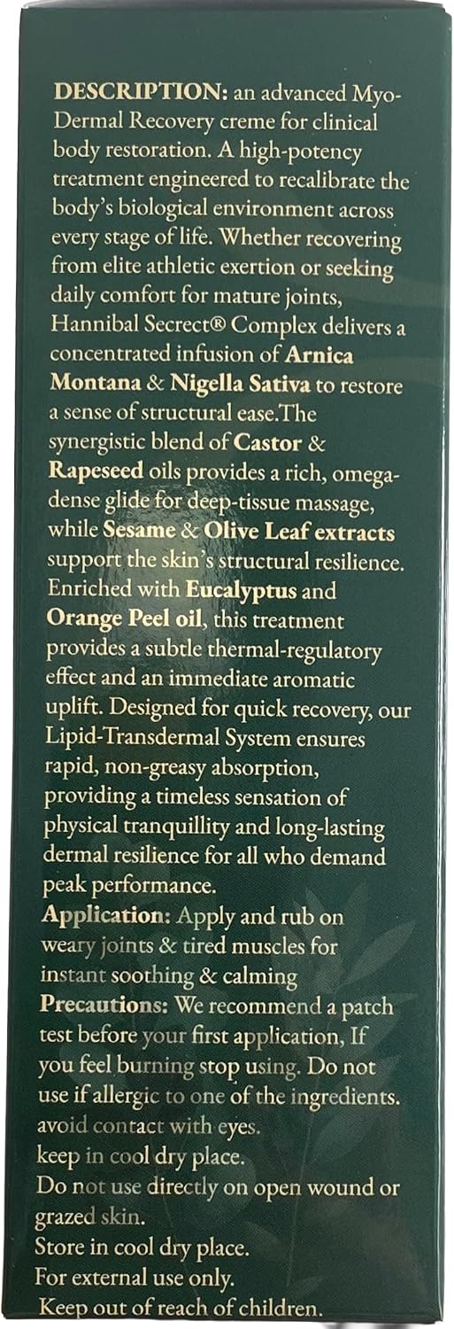 Fast Recovery Muscle & Joint Massage Cream - Hannibal’s Secret® (100ml) -Professional-Grade Clean Ingredients - Maximum Potency Elite Muscle Rub Luxury Joint Relief for Senior’s Wear & Tear –