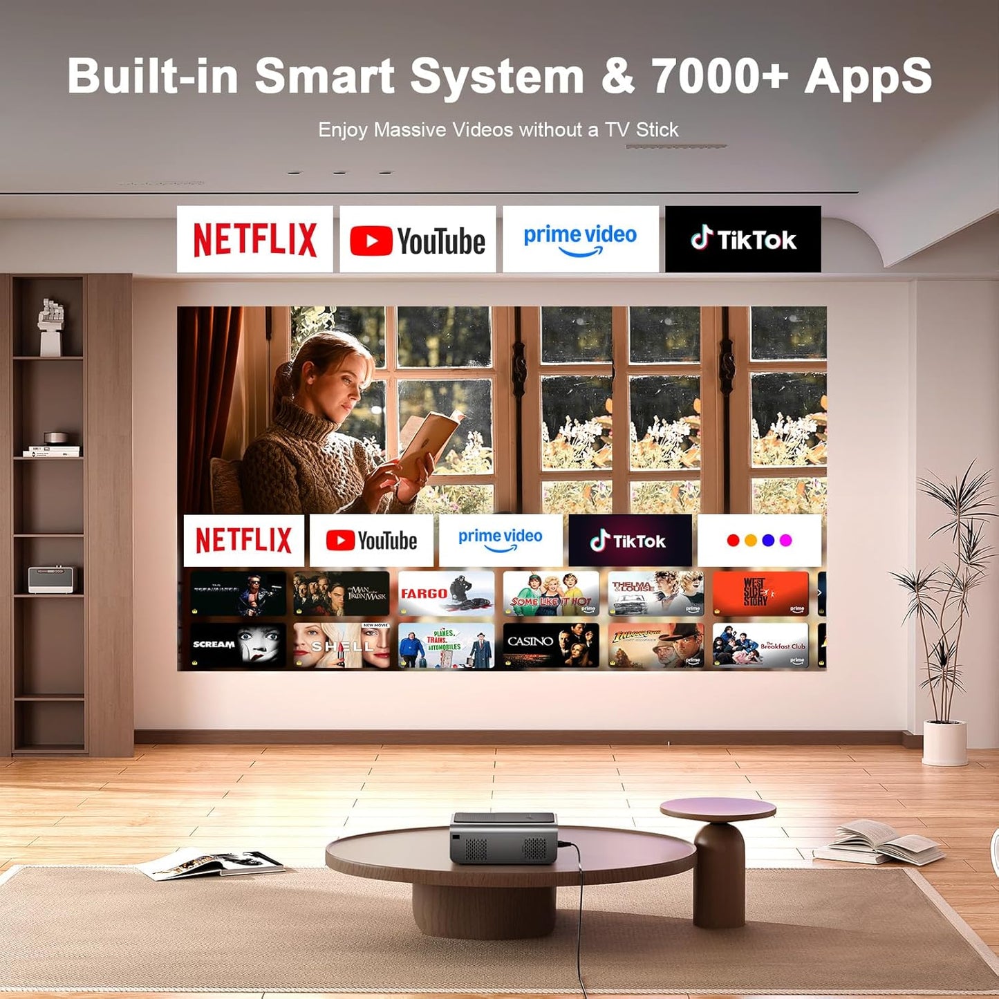 2000 ANSI & Officially-Licensed APP 4K Smart Projector