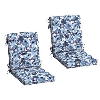 Arden 2-Pack Outdoor Patio Dining Chair Cushion, 20x44, Rain-Proof Seat Pad, Fade-Resistant Outdoor Cushion Black Cabana Stripe