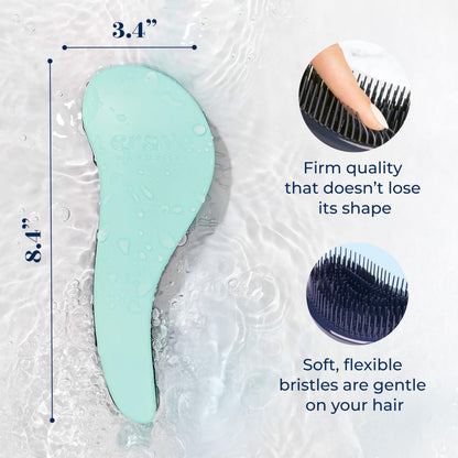 Crave Naturals Glide Thru Entwirrbürste für Erwachsene und Kinder. Entwirrbürste für natürliches, lockiges, glattes, nasses oder trockenes Haar. Haarbürsten für Frauen. Stylingbürste (Blau)