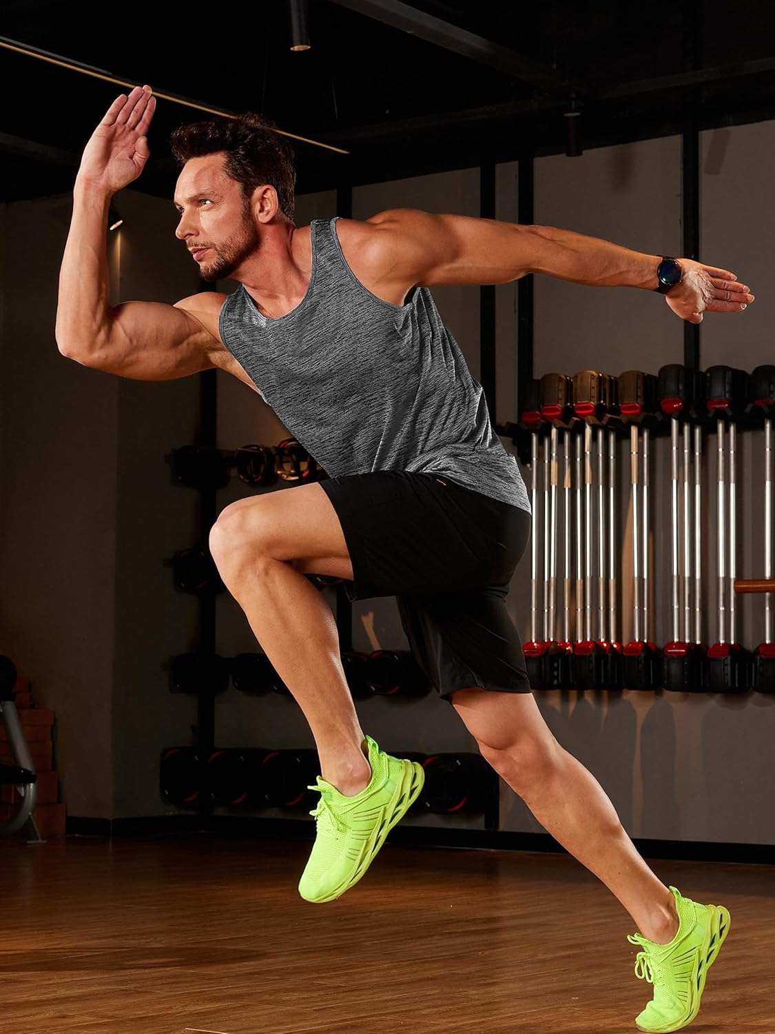 TACVASEN Herren Tanktops Schnelltrocknend Ärmelloses Workout Muskelshirt Sport Bodybuilding Fitness Performance T-Shirts