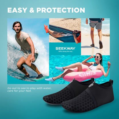 SEEKWAY Wasserschuhe Damen Herren Schnelltrocknend Badeschuhe Aquaschuhe Barfuß Rutschfest Schwimmen Pool Outdoor Surfen Fluss See Yoga