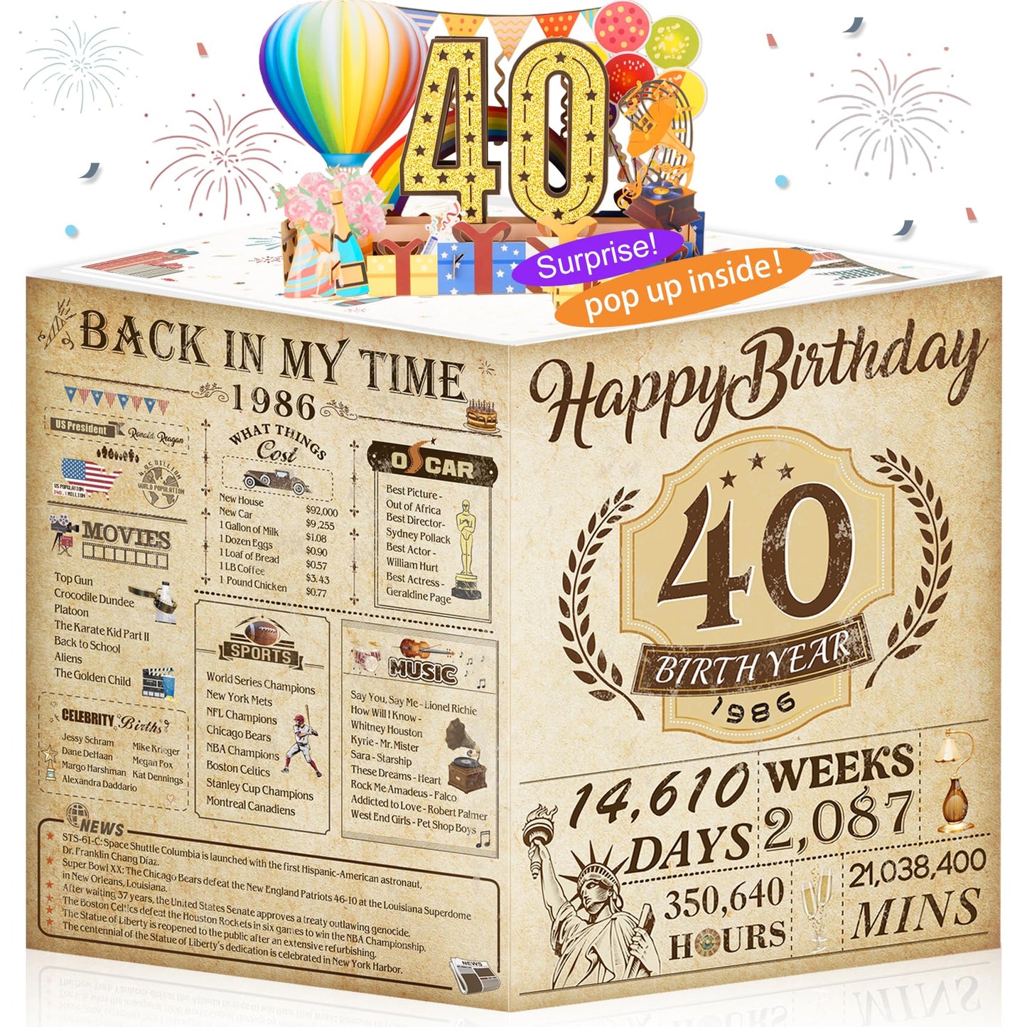 21st Birthday Card,3D Pop Up Funny 21st Birthday Decorations for Girls Granddaughter Sister,Happy 21 Year Old Birthday Gift for Daughter,Great 21Year Old Gifts Idea for Her,Jumbo Rose Glod In 2005