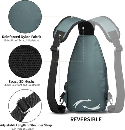 AMJ Sling Bag für Wandern und Outdoor, Umhängetasche, Reise-Brusttasche Daypack für Damen & Herren