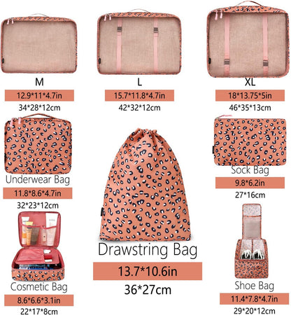 BAGAIL 8er Set Packwürfel Gepäckorganizer für Reisezubehör