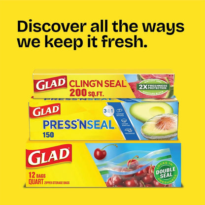Glad Press’n Seal Frischhaltefolie, 6,5 Quadratmeter Rolle