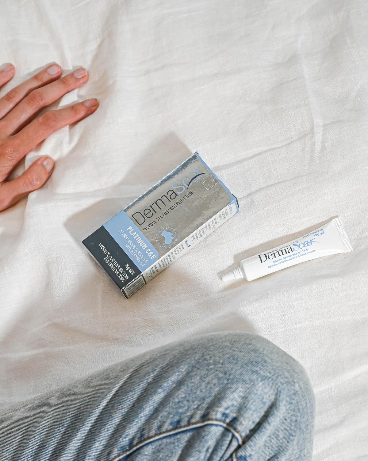 Classic Gel Platinum C & E - 15 grams. Medical Grade Silicone Gel for Scar Reduction - With Added Antioxidants Vitamin C (1%) & Vitamin E (10%) - Acne, Scar Treatment Cream - Tube Packaging