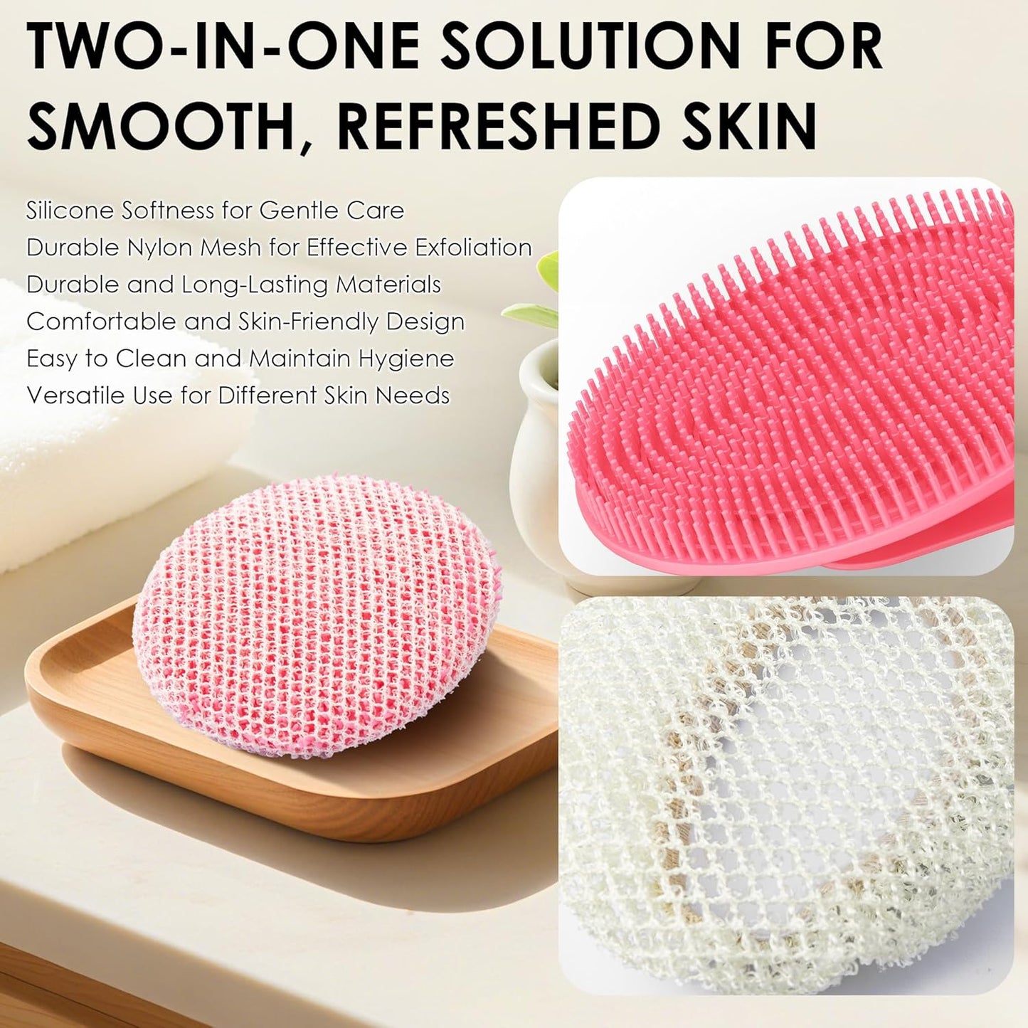 INNERNEED Duschbürste aus weichem Silikon in Lebensmittelqualität, Hand-Körperbürste zur Hautreinigung, sanftes Peeling, gute Schaumbildung (Schwarz)