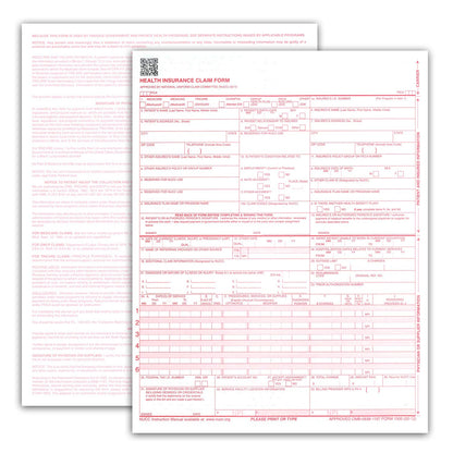 NextDayLabels - CMS 1500 / HCFA 1500 Insurance Claim Forms - Laser/Ink-Jet Compatible (New Version 02/12) Letter Size 8-12" x 11", 1000 Sheets Per Pack