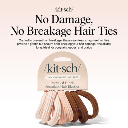 Kitsch Schwarze Haargummis ohne Haarschäden – Starke, dehnbare Haarbänder | Weiche Nylon-Pferdeschwanzhalter, ziepen nicht, ideal für Hochsteckfrisuren und Zöpfe | Ideale Geschenke für Frauen – Schwarz, 20 Stück