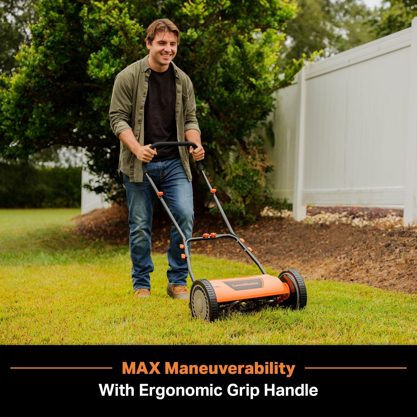 LawnMaster LMRM1602 Push Reel Lawn Mower 16-Inch 5-Blade