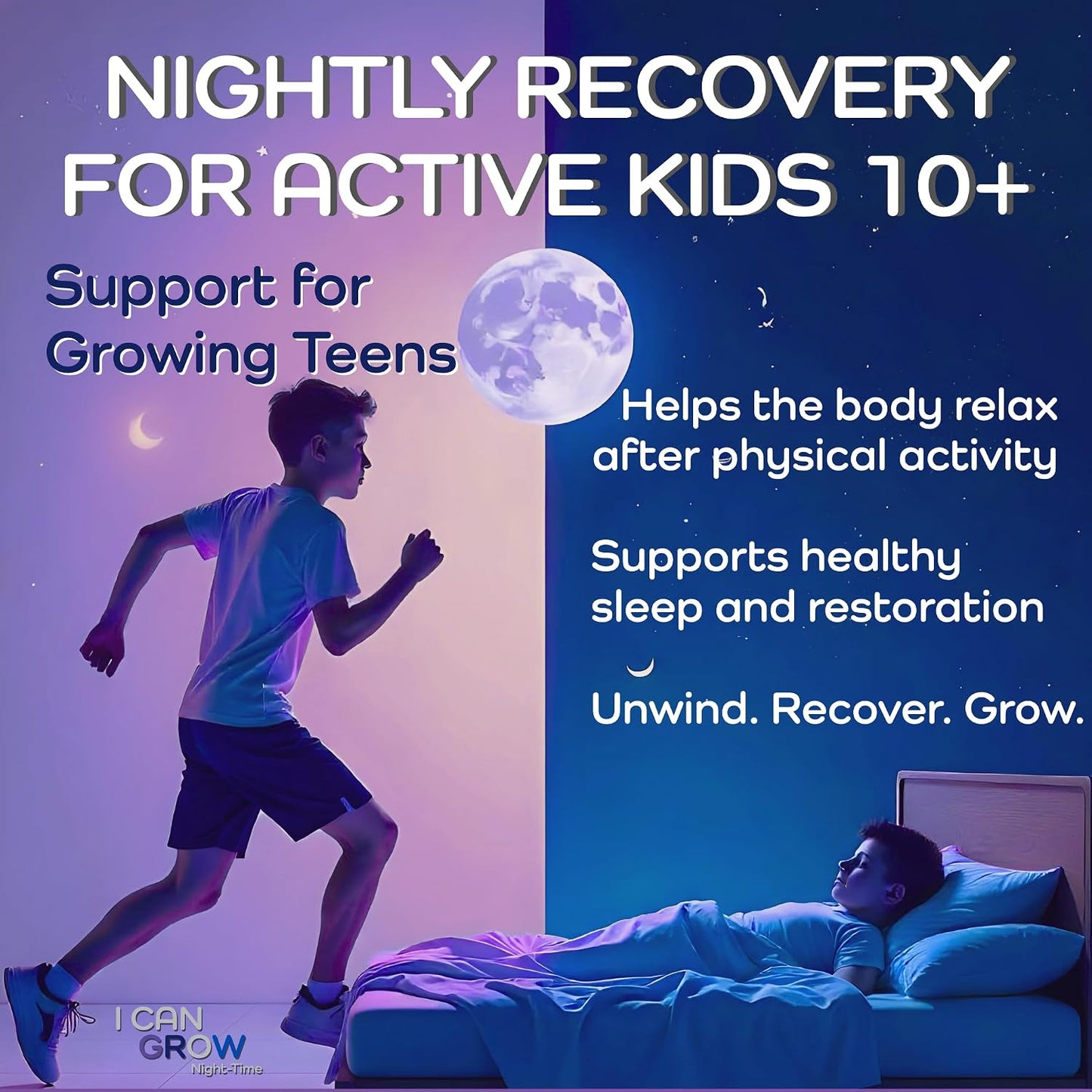 I Can Grow 6-Month Supply Bundle – 6x Day-Time + 6x Night-Time Growth Supplements for Kids 10+ & Teens | L-Arginine, Colostrum, Magnesium | Daily Height Support + Sleep Aid for Natural Growth | 12-Pac