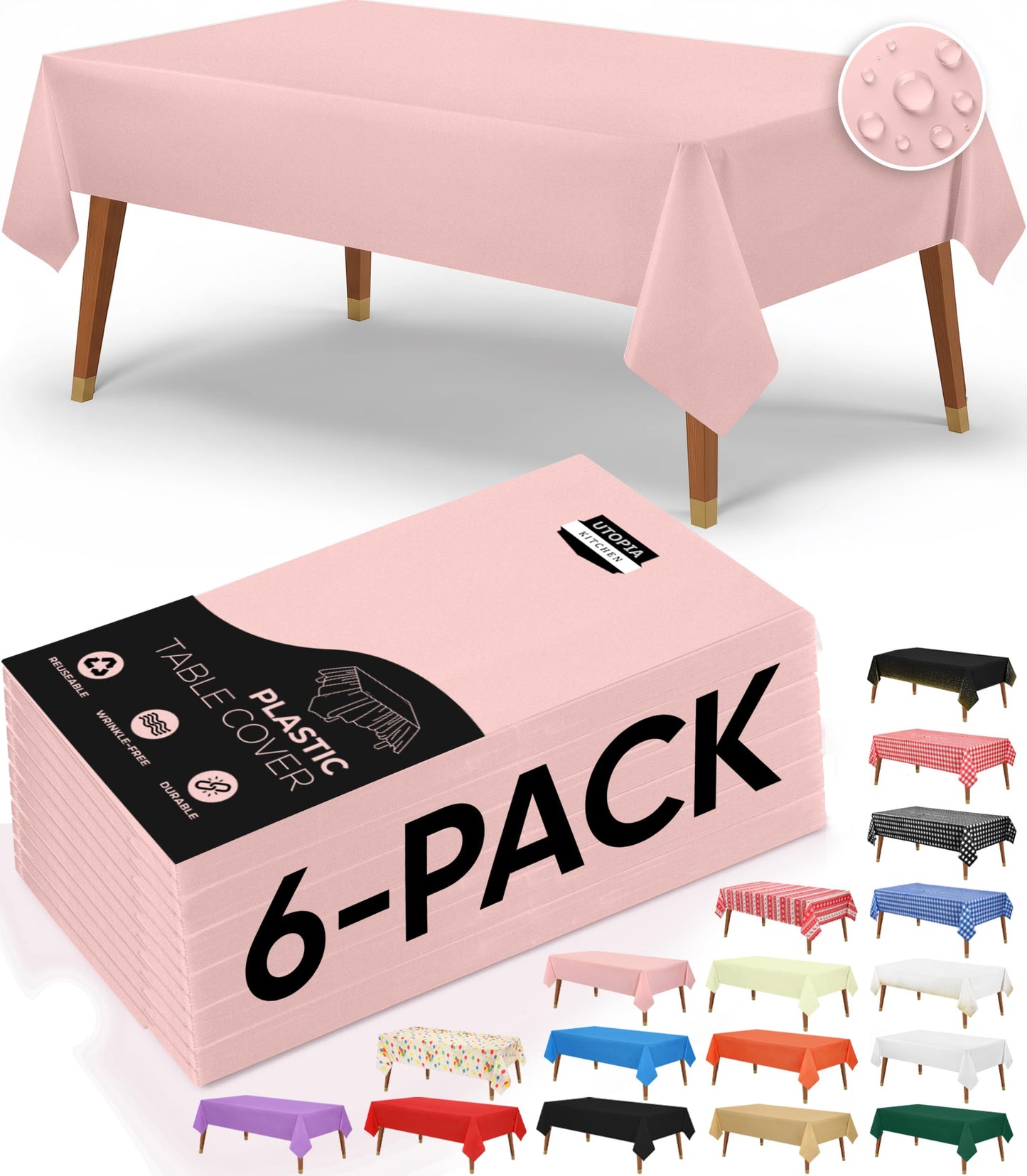 54X108 Inch - 6PCPink
