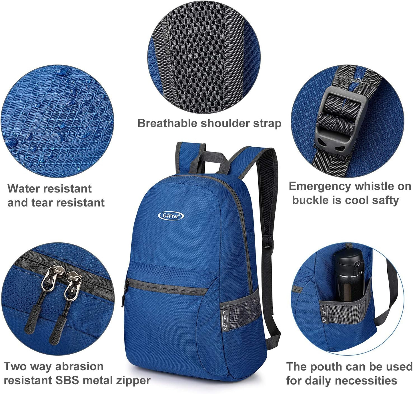 G4Free 20L Lightweight Packable Backpack Foldable Travel Hiking Daypack for Men and Women