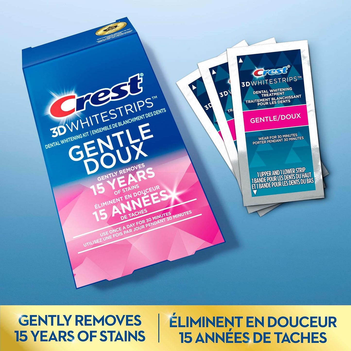 Crest 3D Whitestrips Age Renew Zahnaufhellungs-Kit für zu Hause, 21 Anwendungen, 28 Stufen weißere Zähne