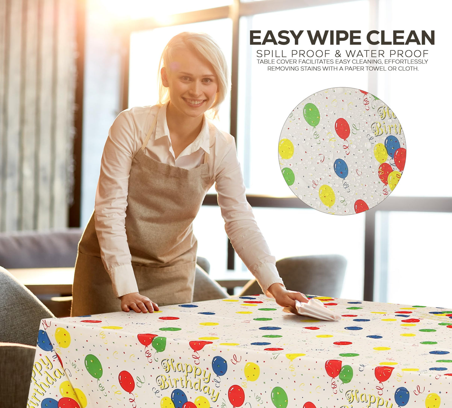 Utopia Kitchen Einweg-Tischdecke aus Kunststoff (12er Pack – 137x274 cm) Weiß Rechteckige Tischdecke Wasserdicht Schmutzabweisend Party-Tischdecke